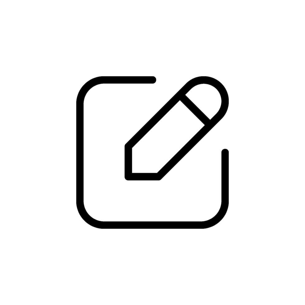 pencil inside a square, representing editing, writing, or modification. minimalist design suitable for web, apps and other vector