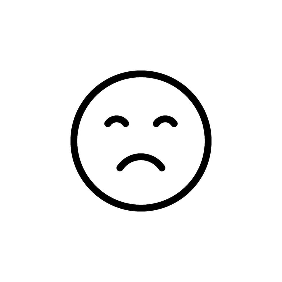 Sad face emoji icon. Perfect for expressing sadness, disappointment, or negative in digital communications and designs vector