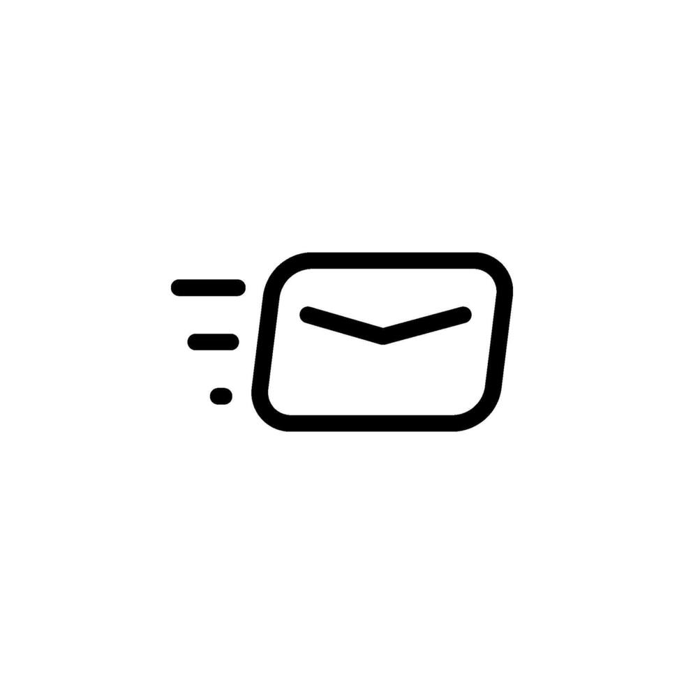Email envelope with motion lines, representing sending a message. Ideal for websites, apps, related to communication, contact, and notifications vector