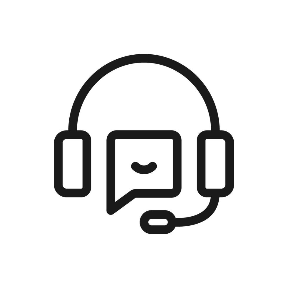 Customer service icon with headset and speech bubble. support, help, and assistance. Ideal for websites, apps, contact us, and online support vector