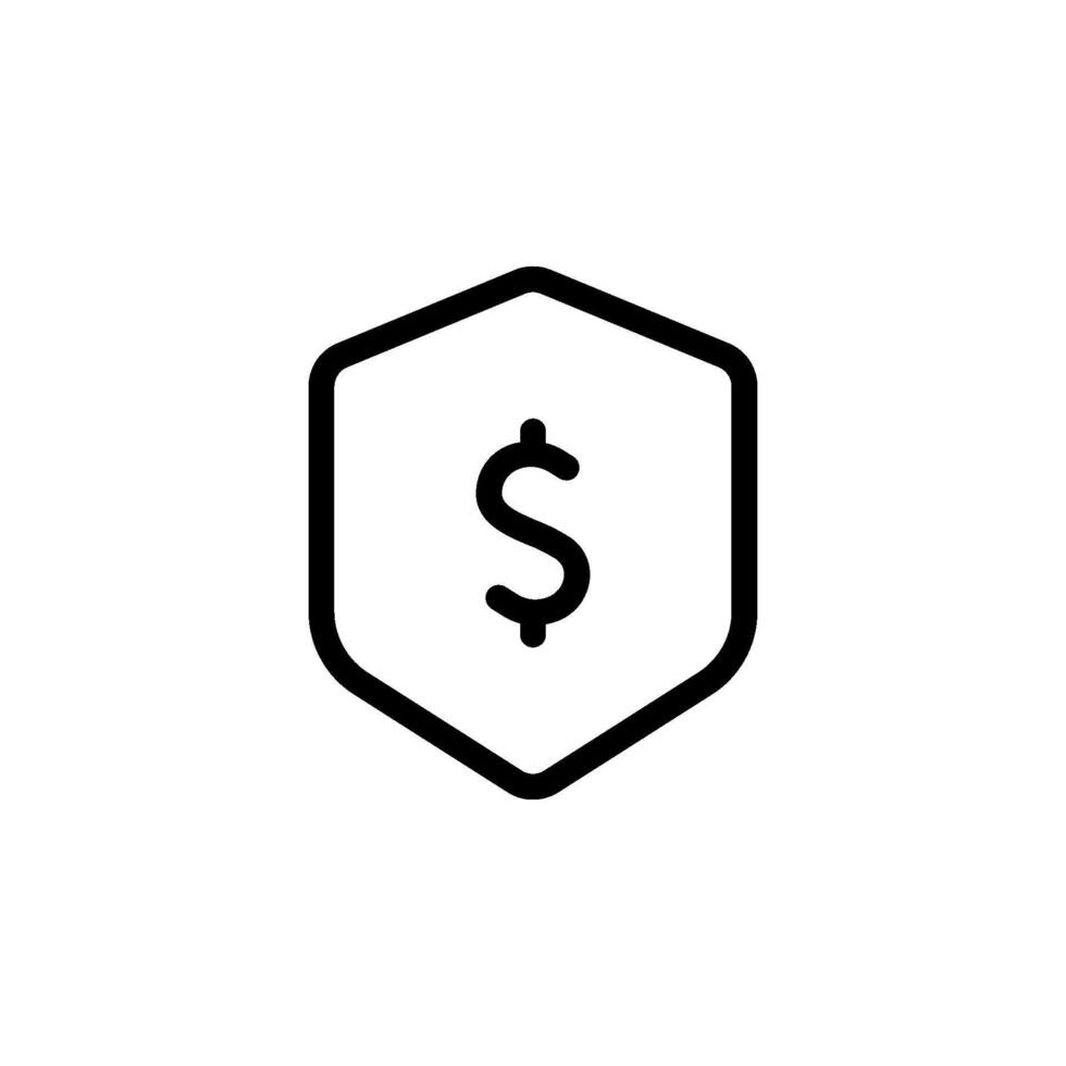 Dollar sign in shield icon. financial security, investment protection, money management, and wealth preservation vector