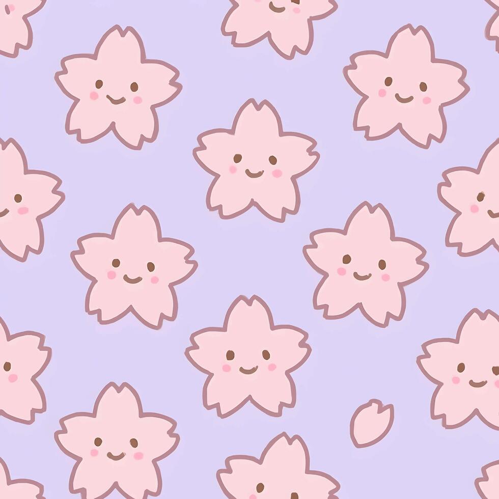 Cute sakura petals seamless pattern design creative studio digital art pastel environment aesthetic viewpoint vector