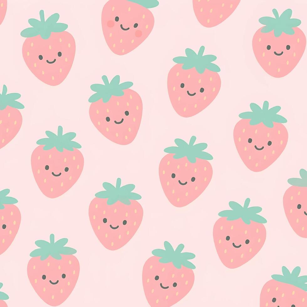 Seamless strawberry pattern design creative background fun aesthetic playful environment whimsical viewpoint vector