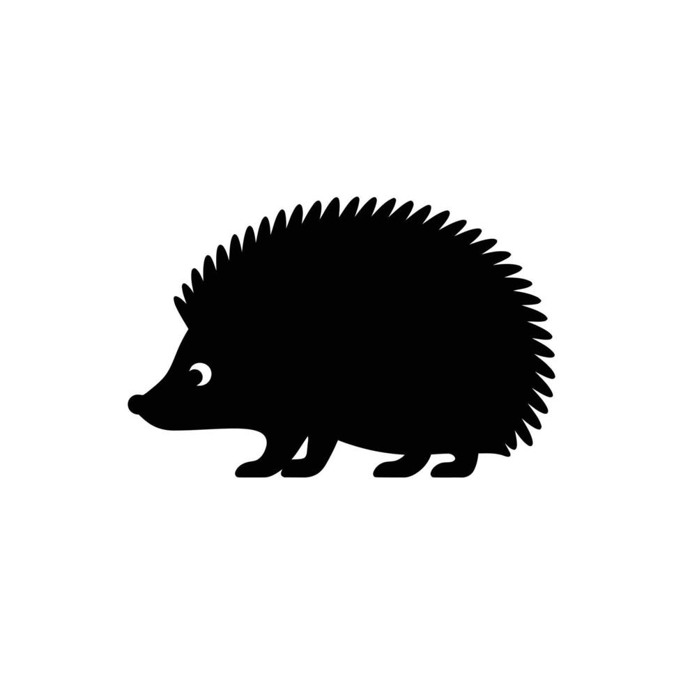 Silhouette of a Hedgehog with Sharp Spikes Minimalist Animal Illustration vector
