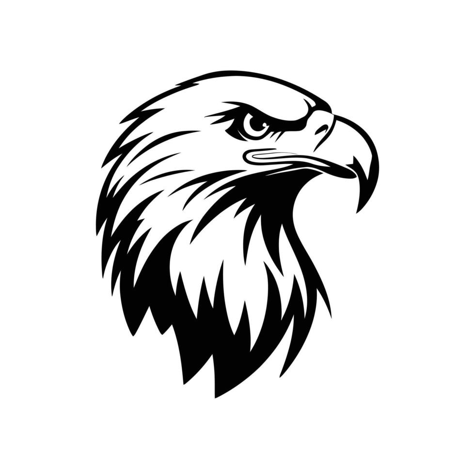 Fierce Eagle Head Logo Bold Tribal Style Hawk Face Graphic Design Emblem vector