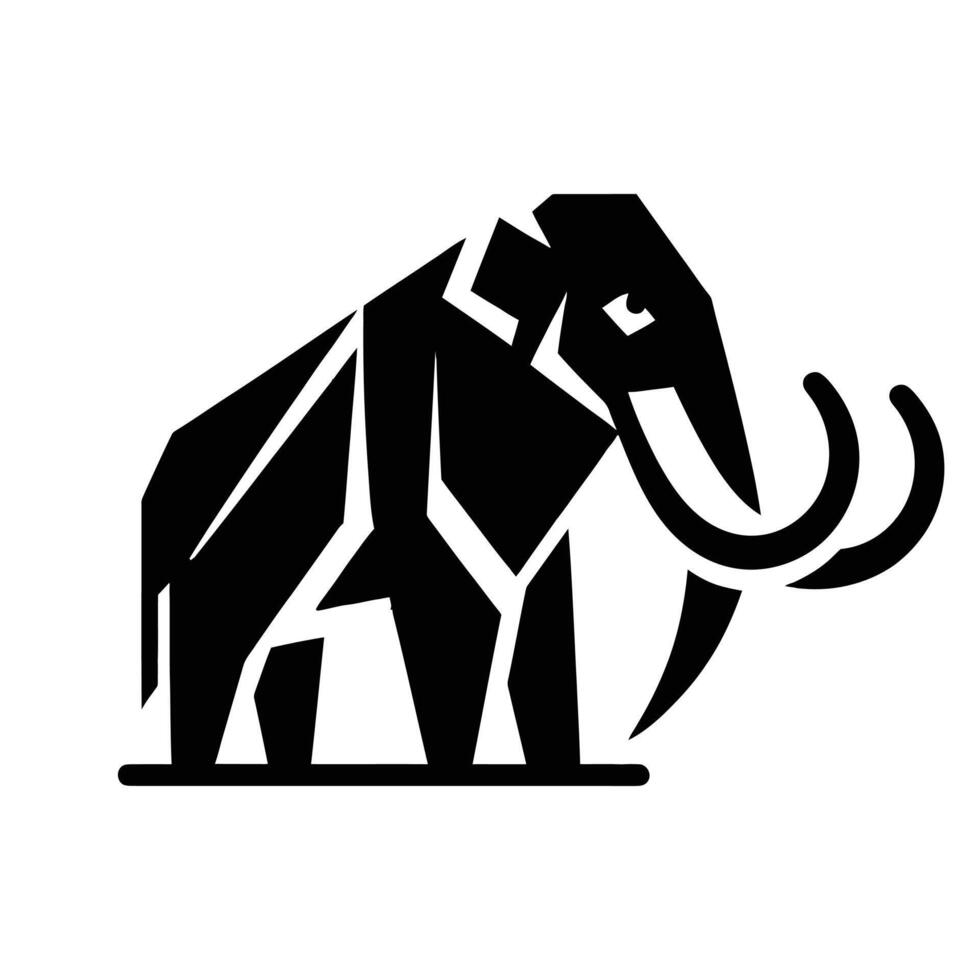 Mammoth logo, black and white vector