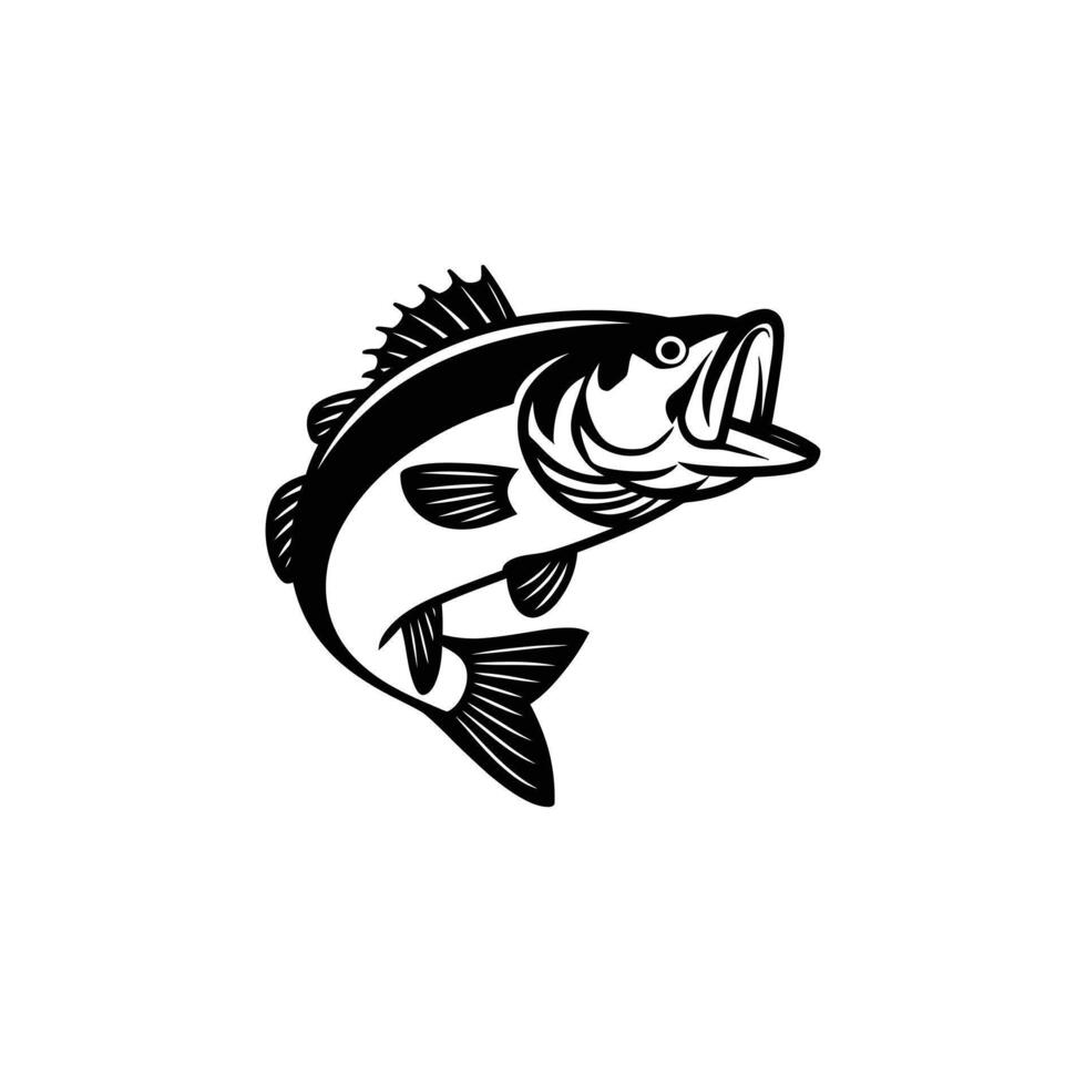 A black and white fish logo vector