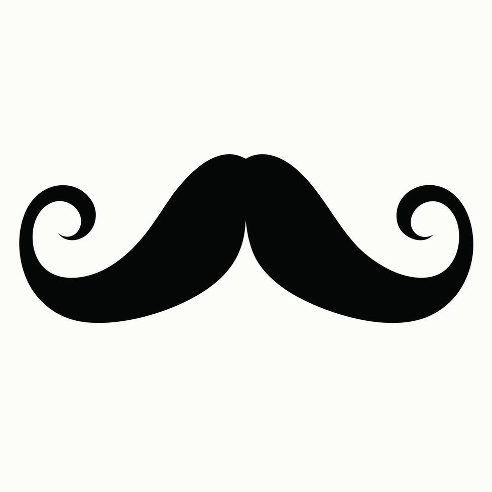 Black mustache icon featuring modern symmetrical shape. vector