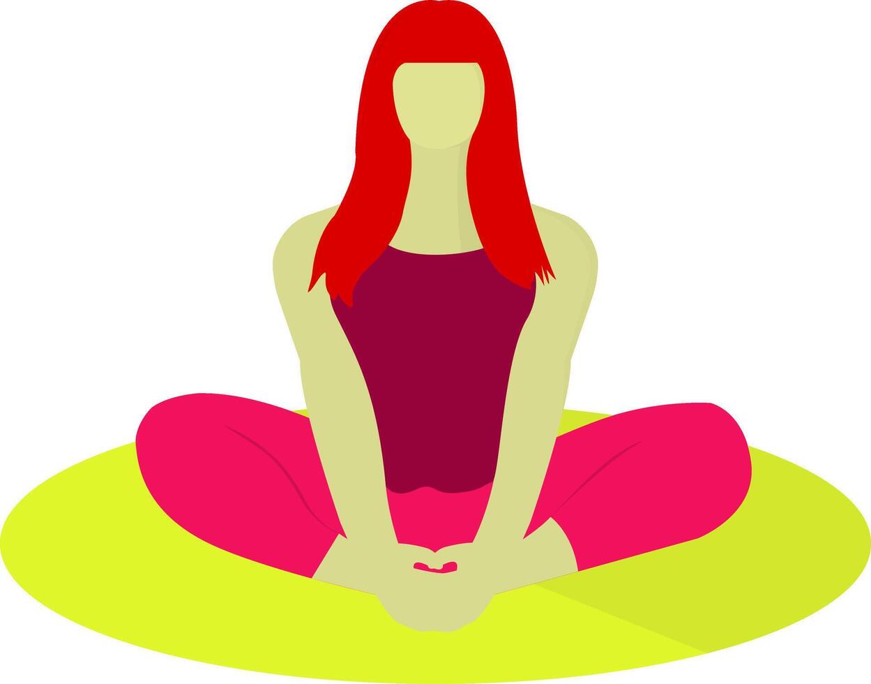 Flat Illustration of Woman Practicing Yoga in Butterfly Pose vector