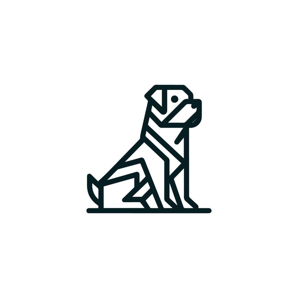 Dog Geometric Logo vector
