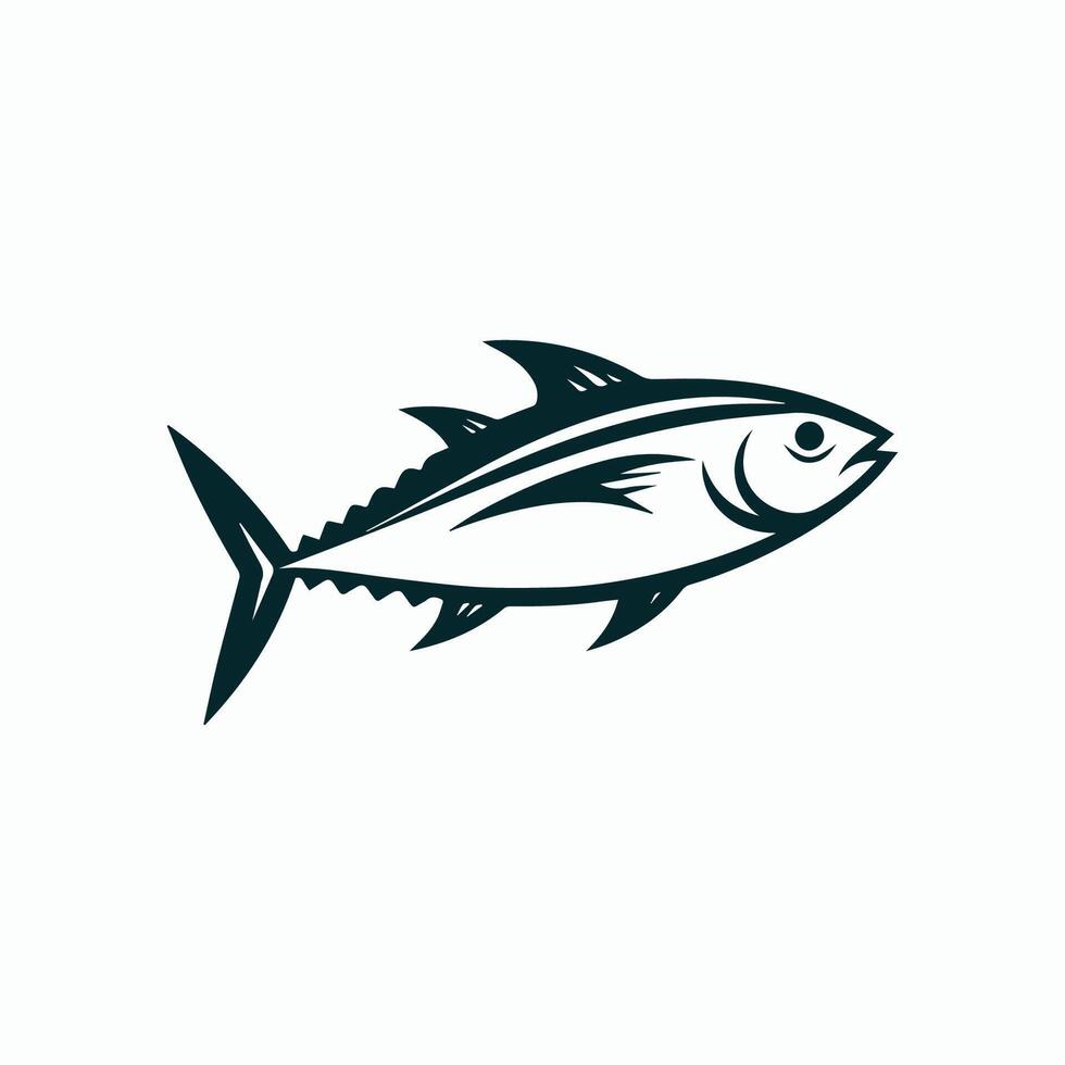 a fish logo with a black and white background vector