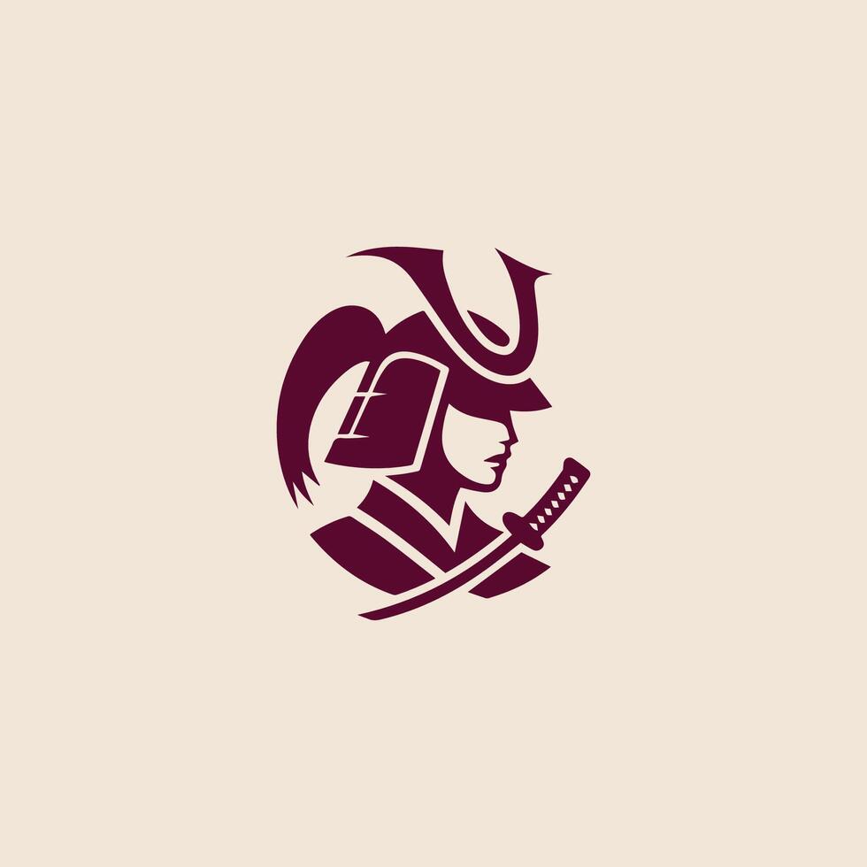 Samurai Lady Logo vector