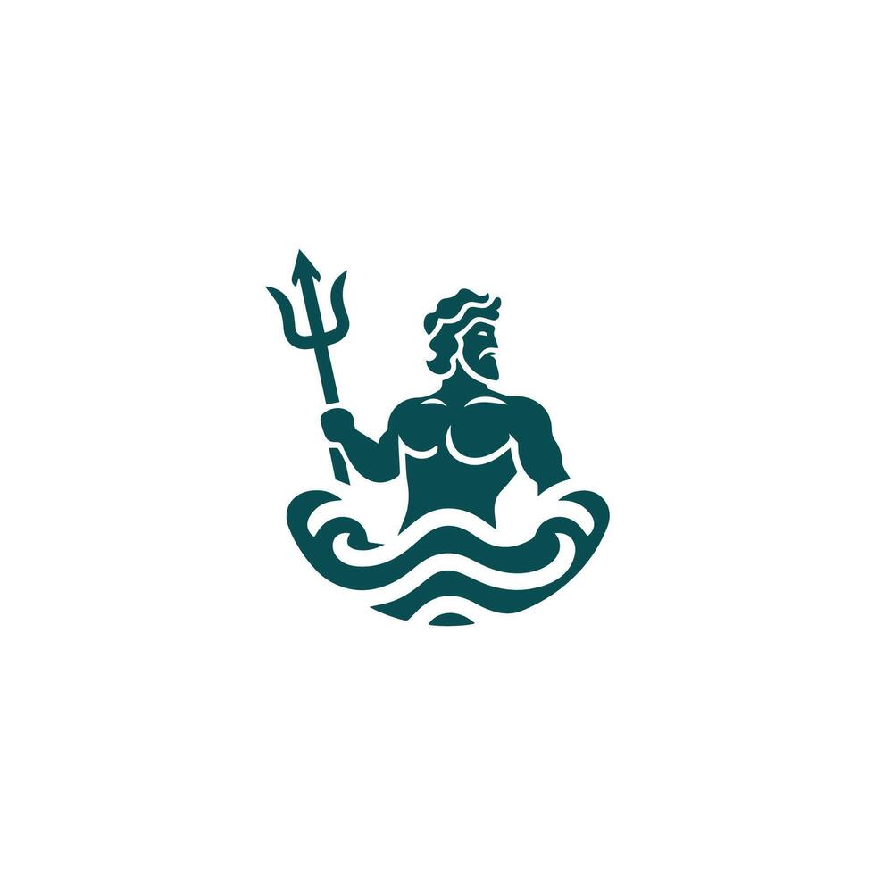 premium neptune logo design vector