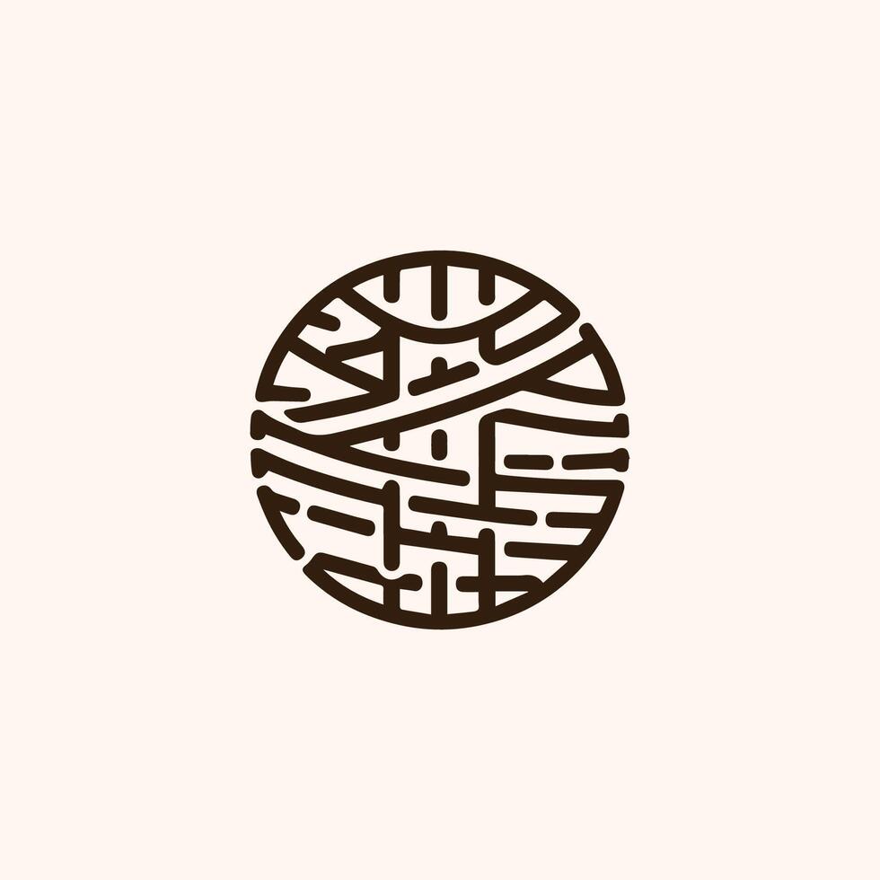 a logo for a company that makes a ball with a pattern vector