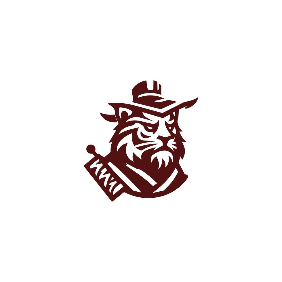 a logo for a university with a cat in a hat vector