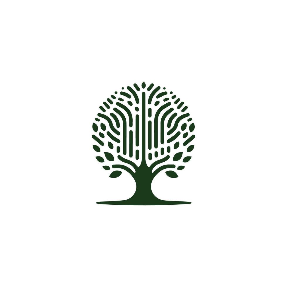 a tree logo with a green background vector