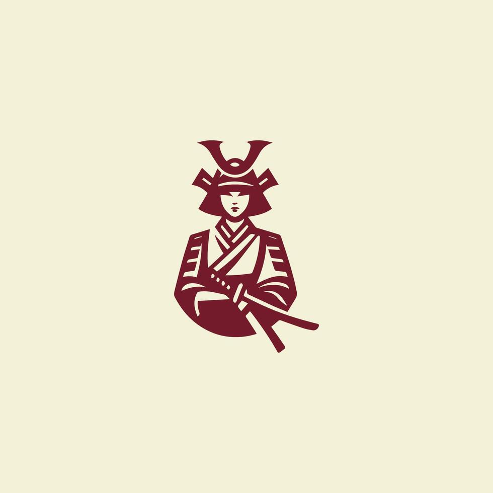 a logo for a japanese samurai vector