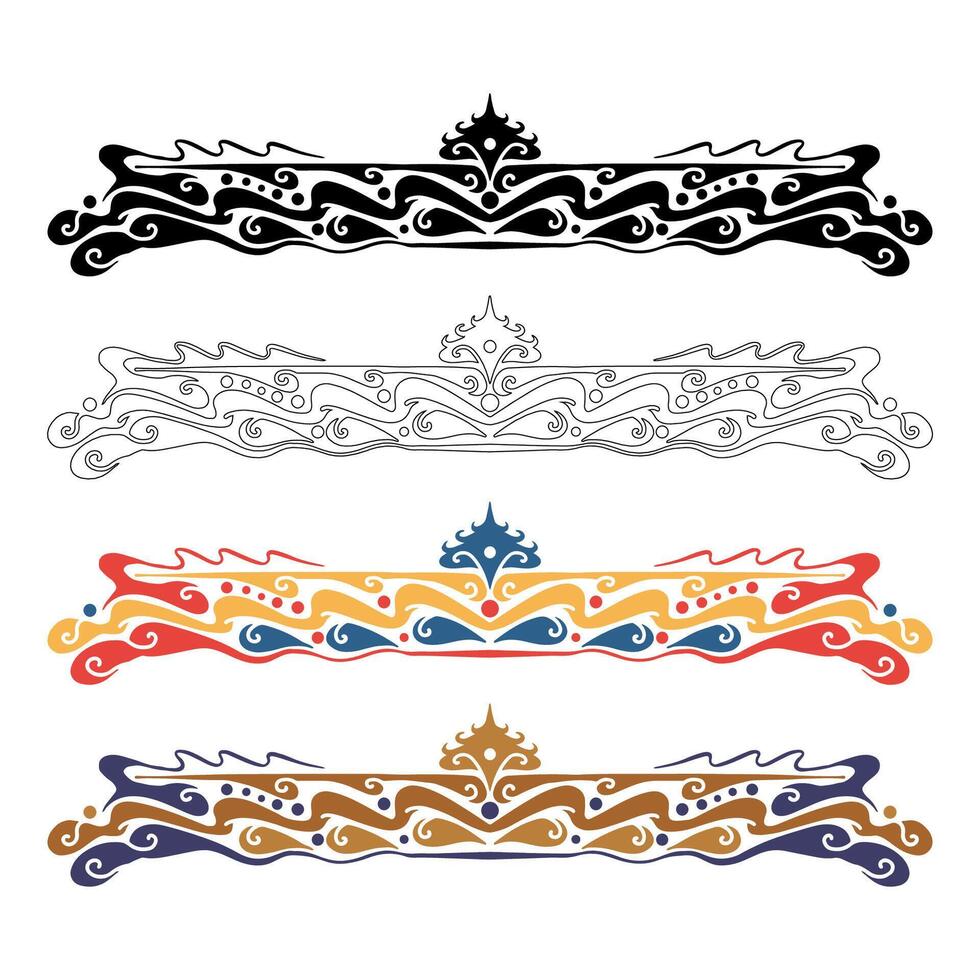 Sets of Colorful Ornamental Border Design vector