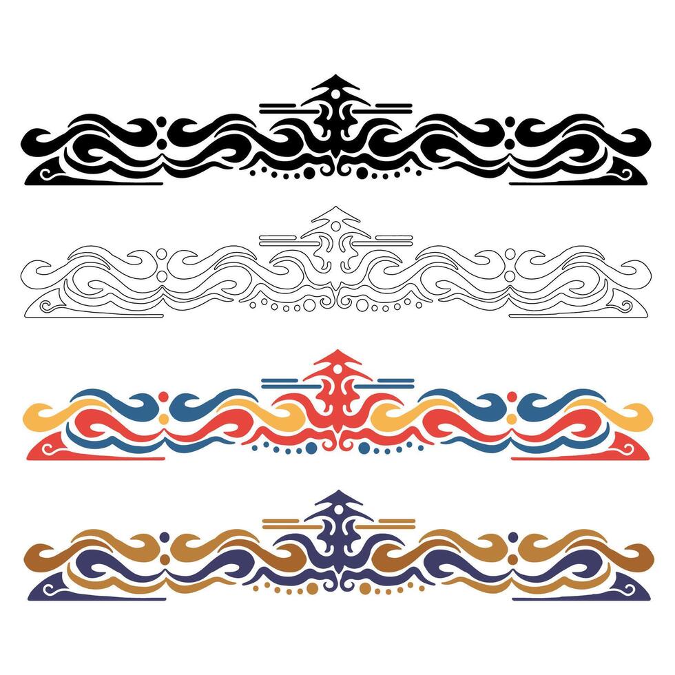 a set of four decorative borders vector