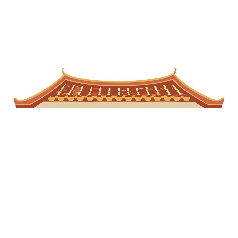 Traditional Chinese Architecture Roof Design Element Gable Temple Pagoda Asian Building vector