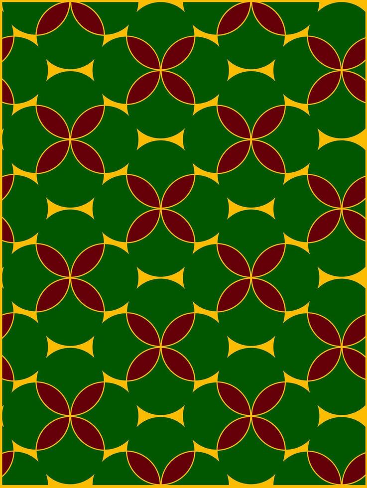 Abstract Yellow, Green and Red Repeating Design vector