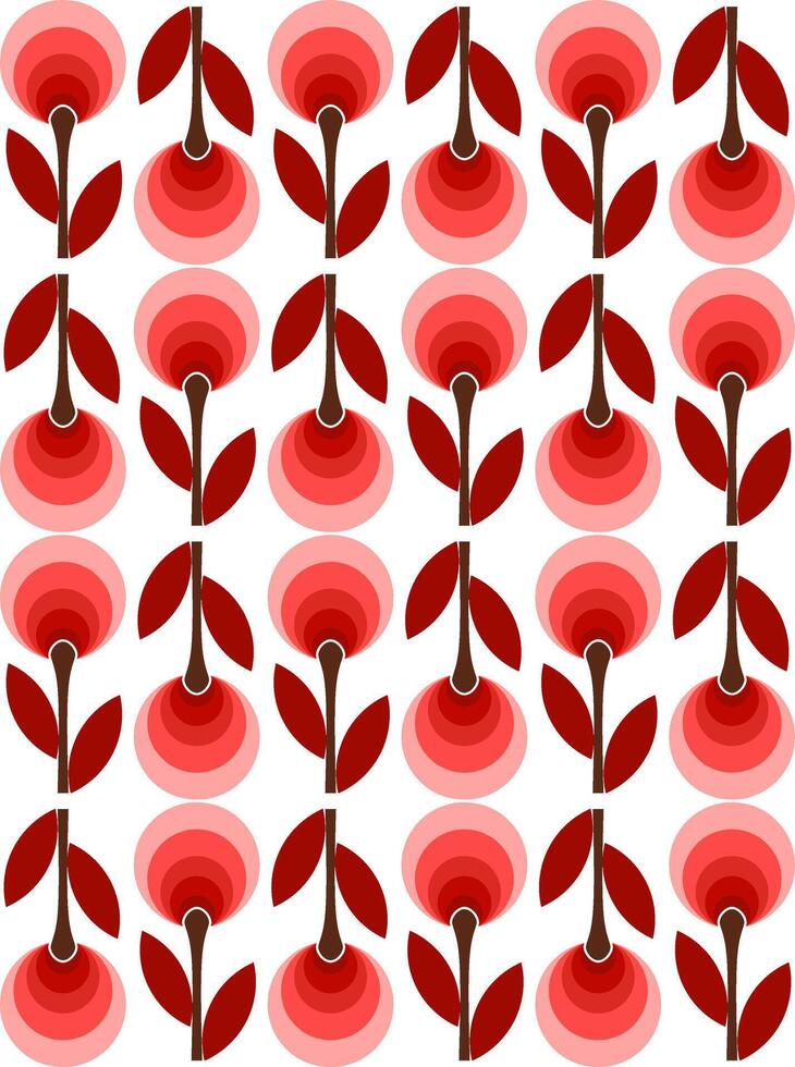 Red Flower Repeat Design for Textile or Stationery vector