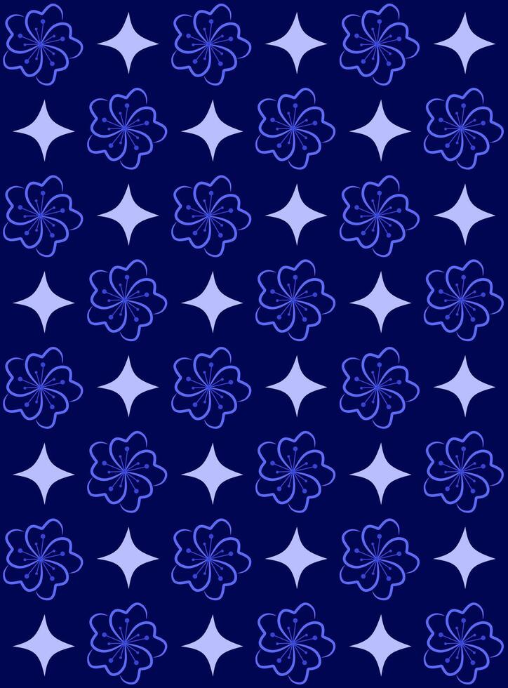 Pattern Flower and Sparkel Motif for Print and Design Projects vector