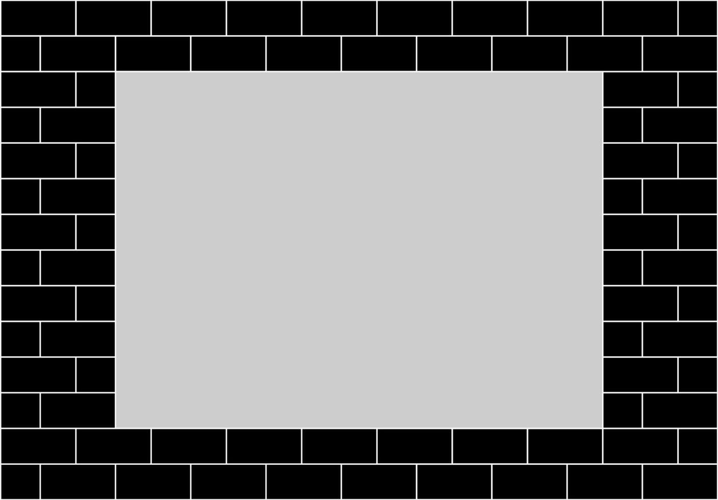 Blank Frame on Black Brick Wall Background vector