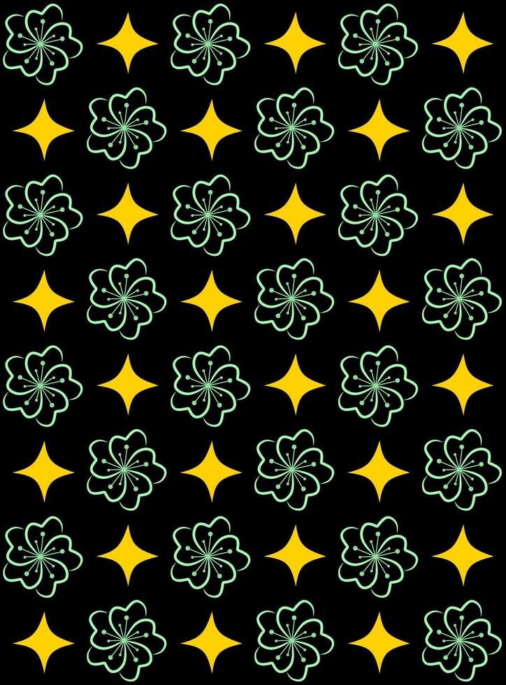 Luxury Seamless Pattern with Gold Elements on Black Background vector