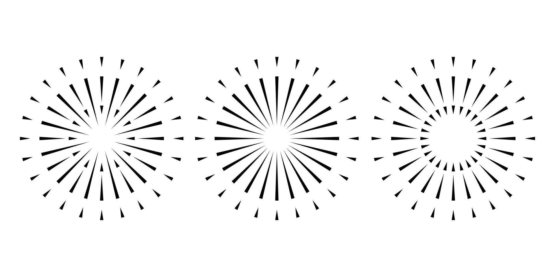 Rays line shine icon collection vector