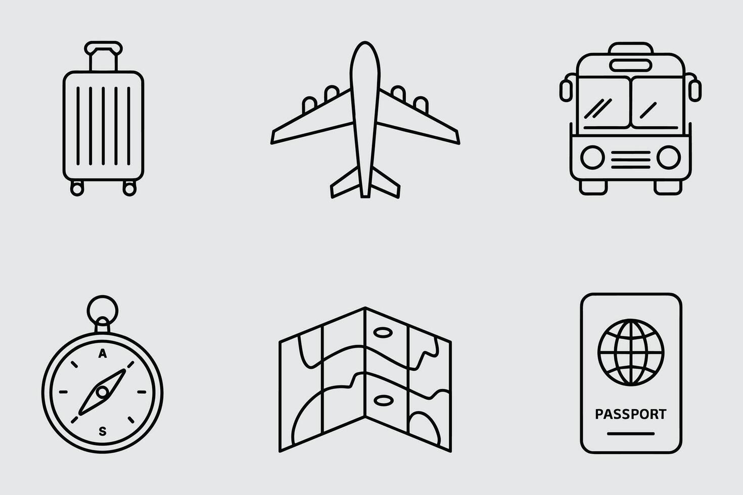 Travel And Tourism Line Icons For Adventure And Vacation Planning Essentials vector