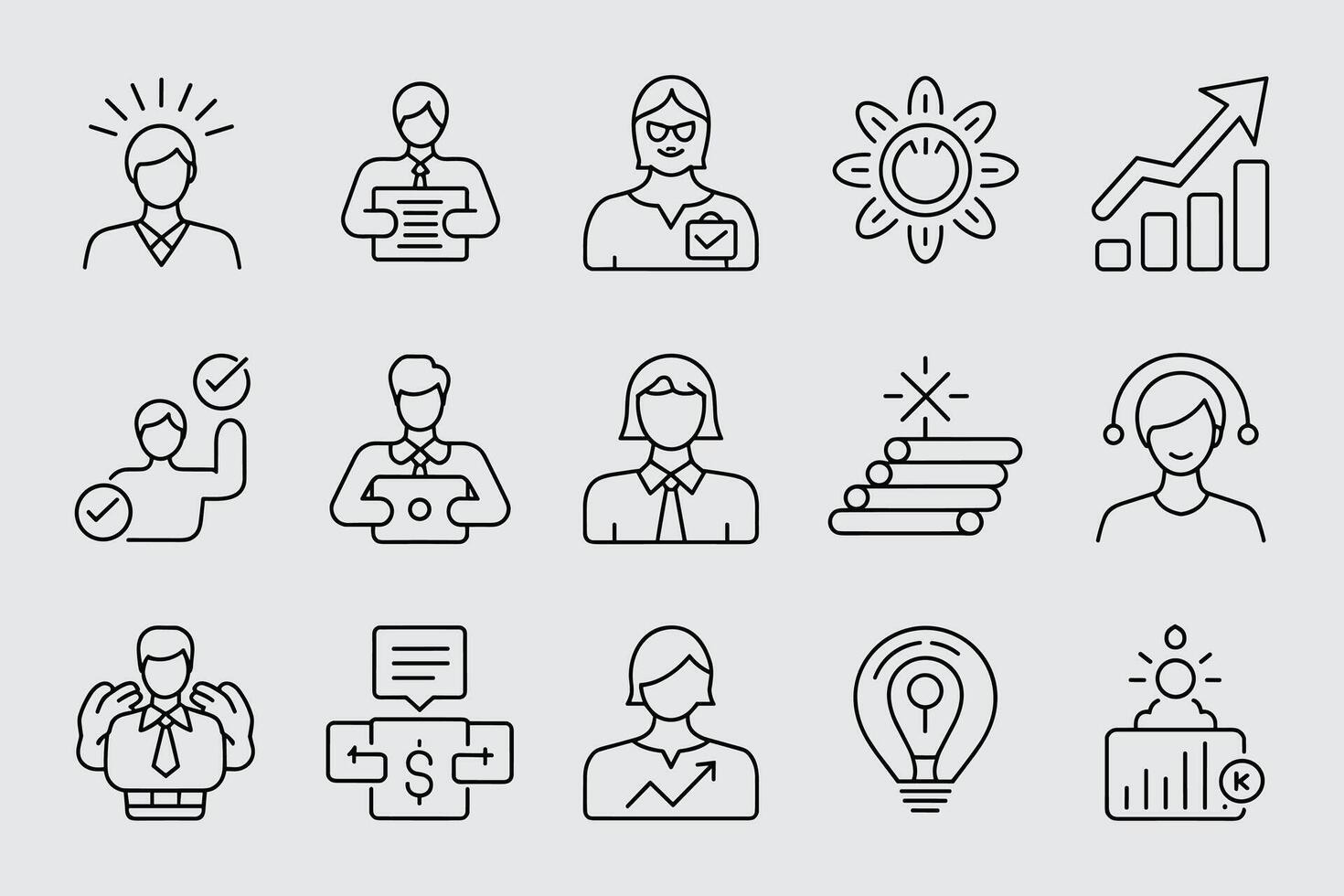Business Icons Collection Depicting Success,Growth,Creativity,Support,And Teamwork vector