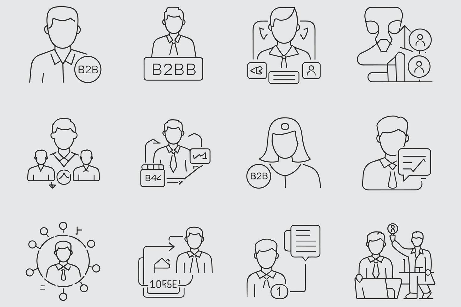 Business And Finance Thin Line Icon Set For Professional Presentations And Websites vector