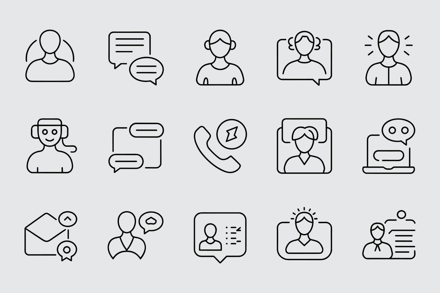 Customer Support Communication Icons Representing Online Help And Assistance Services vector
