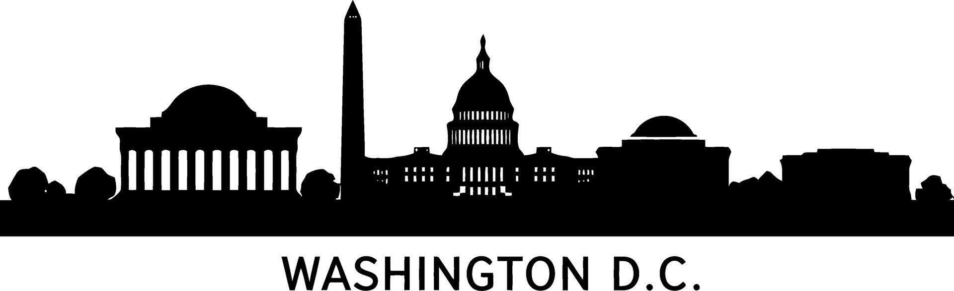 Washington dc skyline silhouette vector