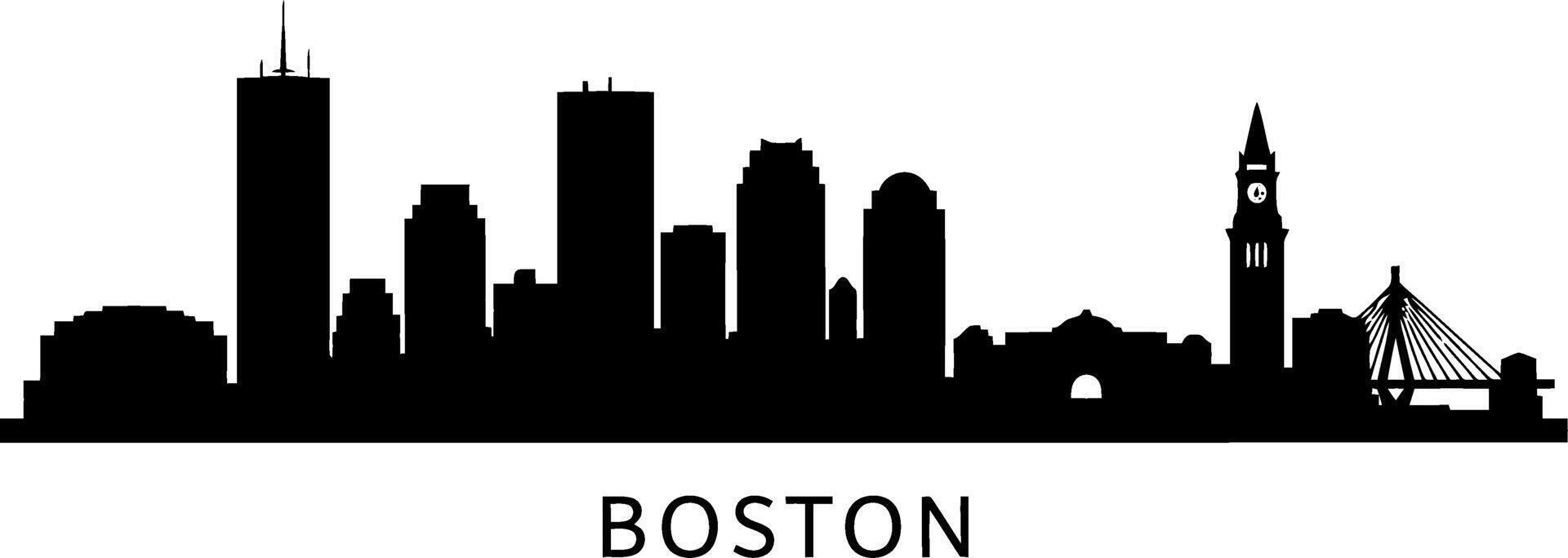 Boston skyline Minimalist City Illustration vector