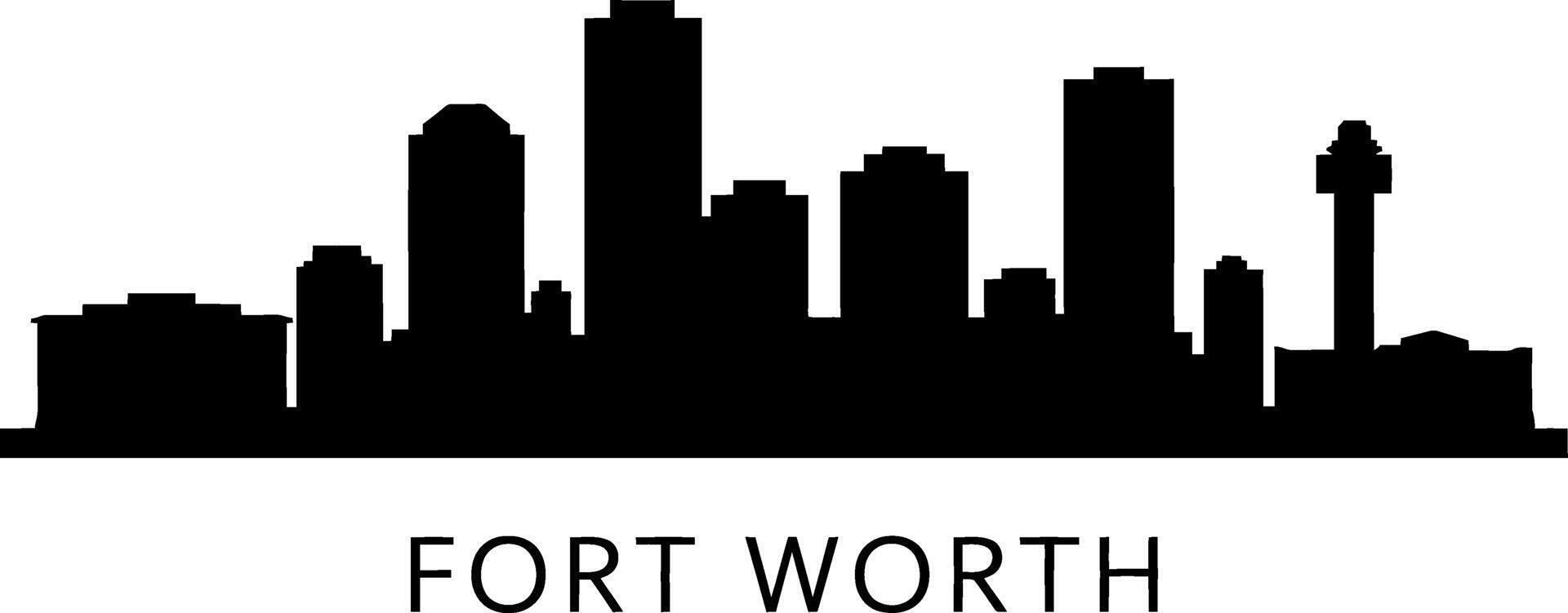 Fort worth skyline silhouette vector