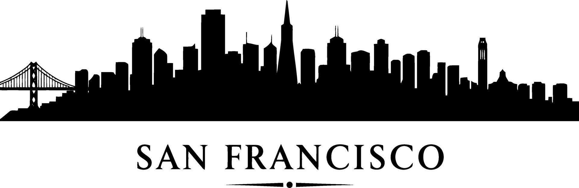 San francisco skyline silhouette illustration vector