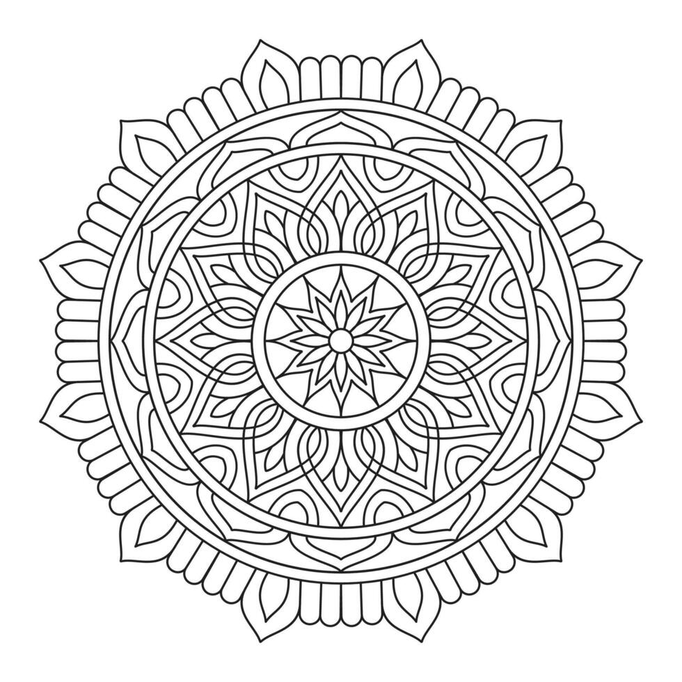 Geometric line flower mandala illustrations design vector