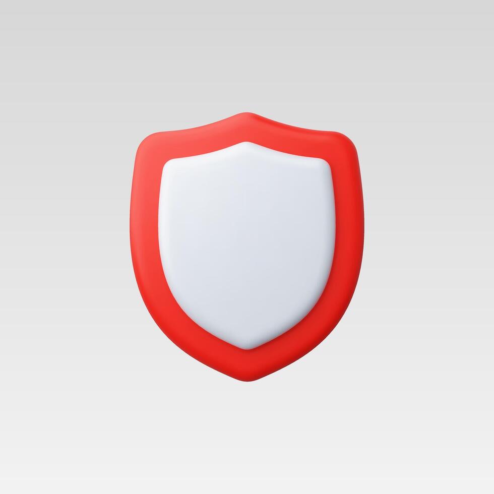 A modern red and white shield symbol representing protection. vector