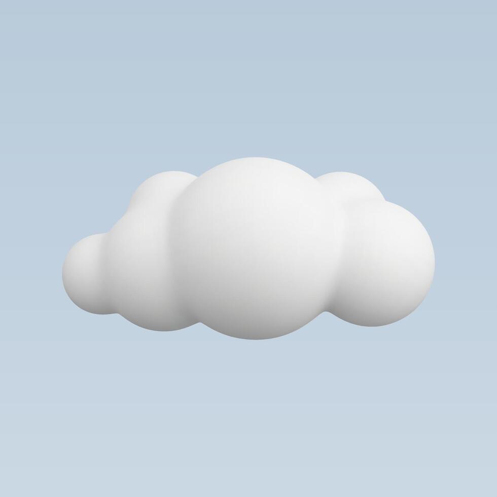 A soft, fluffy white cloud against a light blue background. vector
