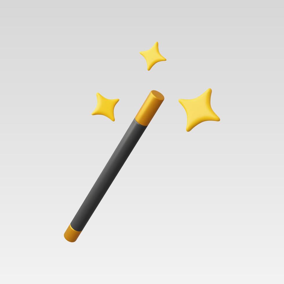A magical wand emitting sparkles, evoking a sense of enchantment. vector