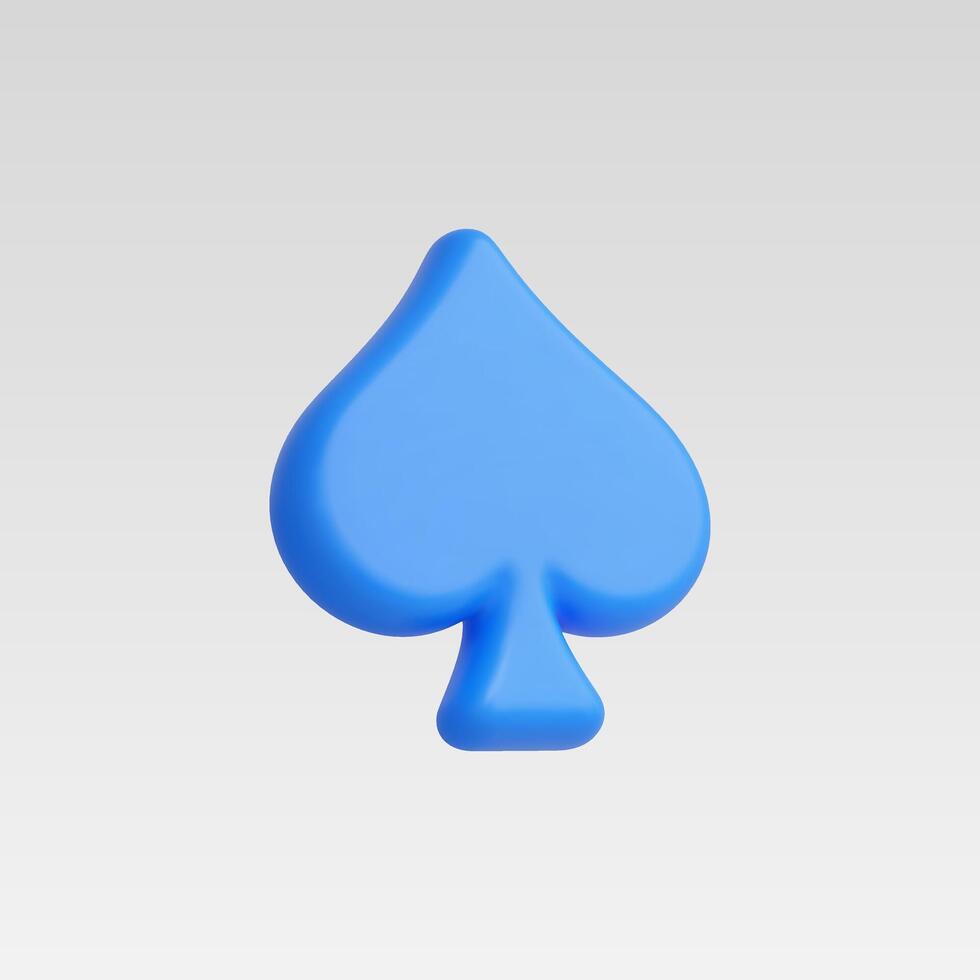 A bright blue spade symbol in a smooth, modern design. vector