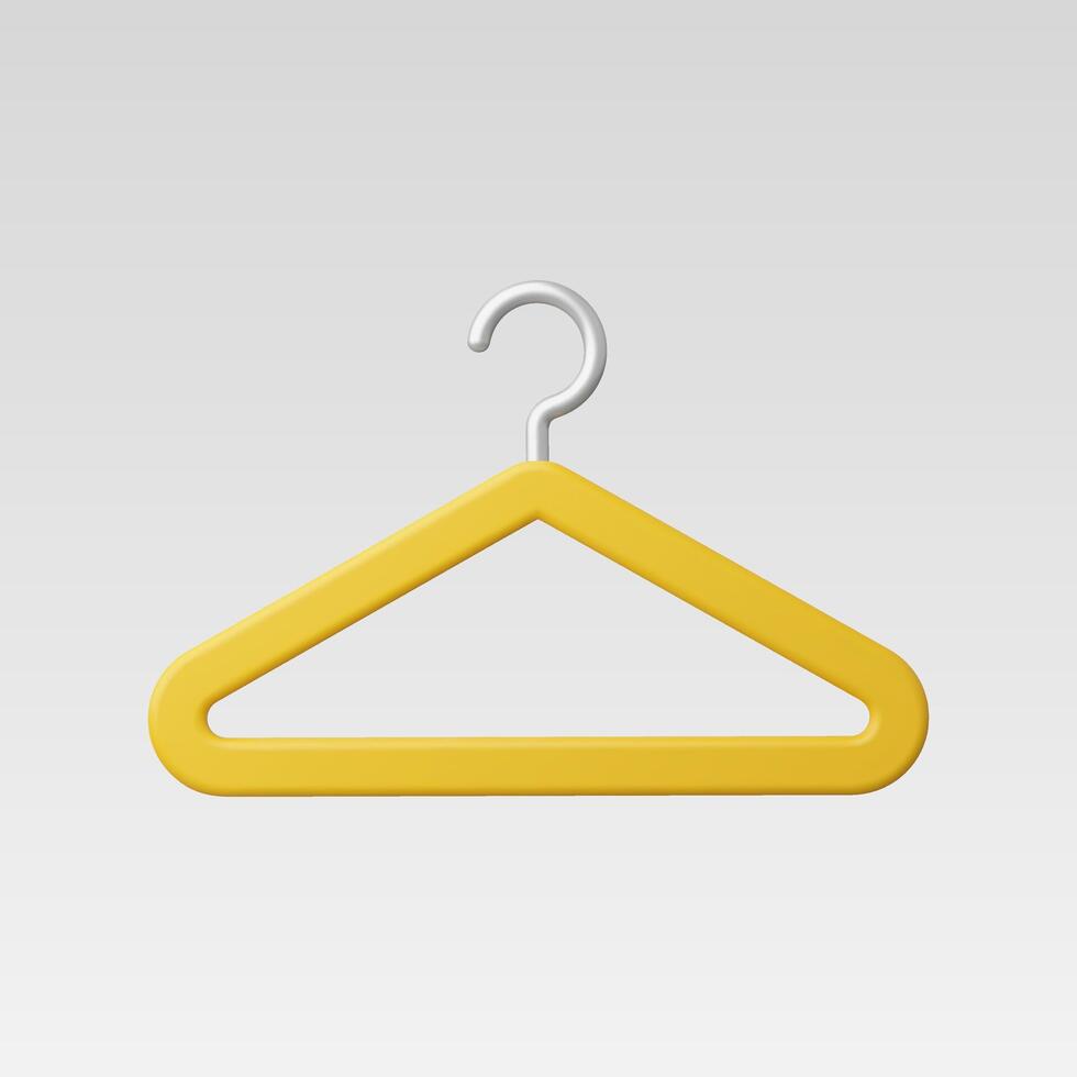 A bright yellow hanger against a simple, clean background. vector