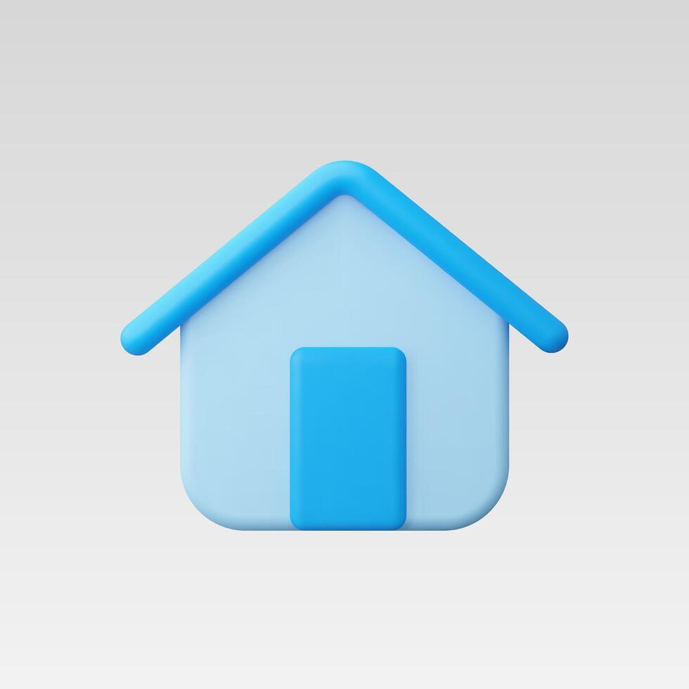 A simple blue house icon with a modern minimalist design. vector