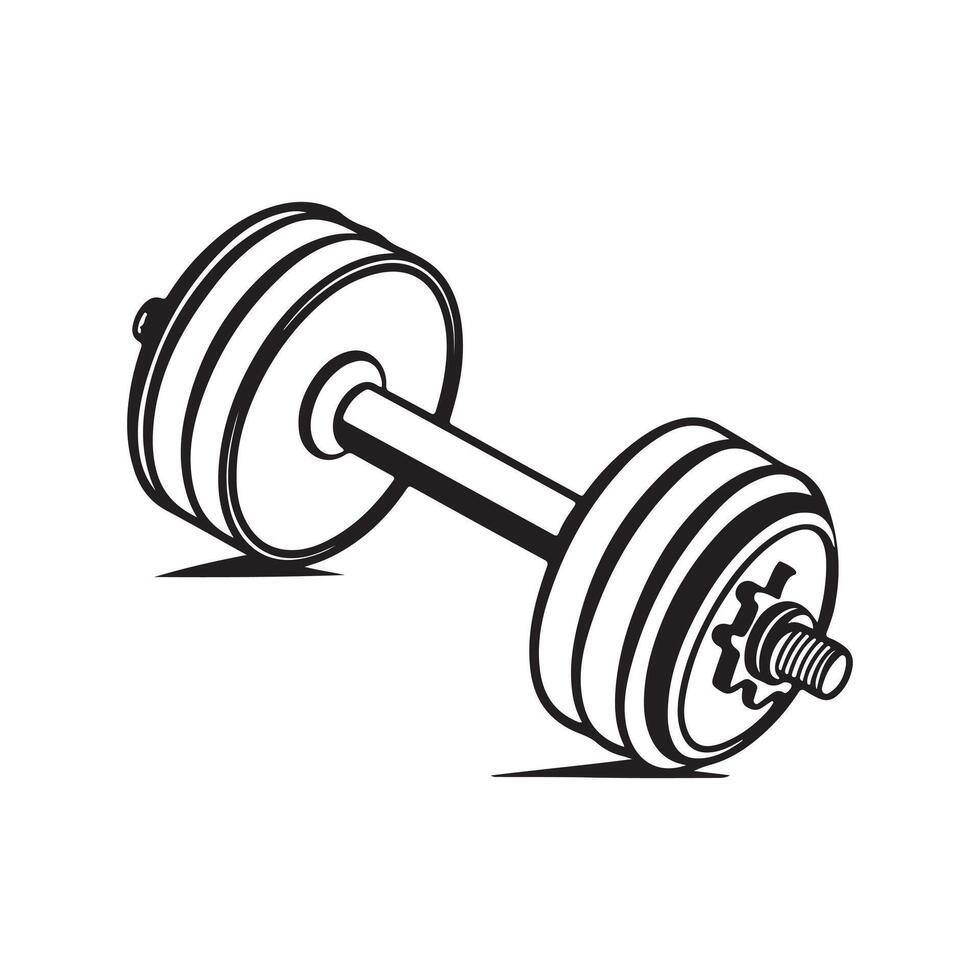 dumbbell icon on white background vector