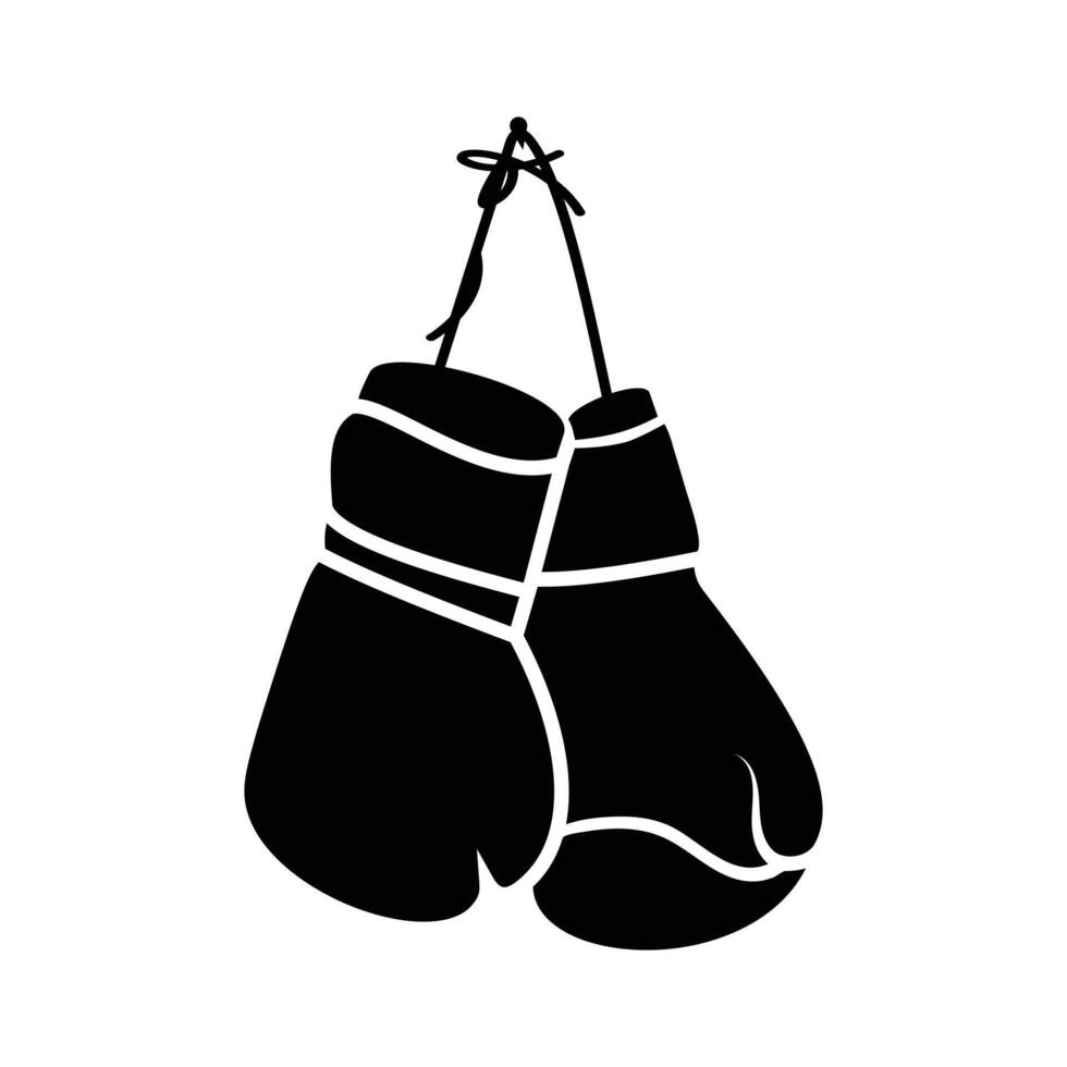 A black silhouette of boxing gloves vector