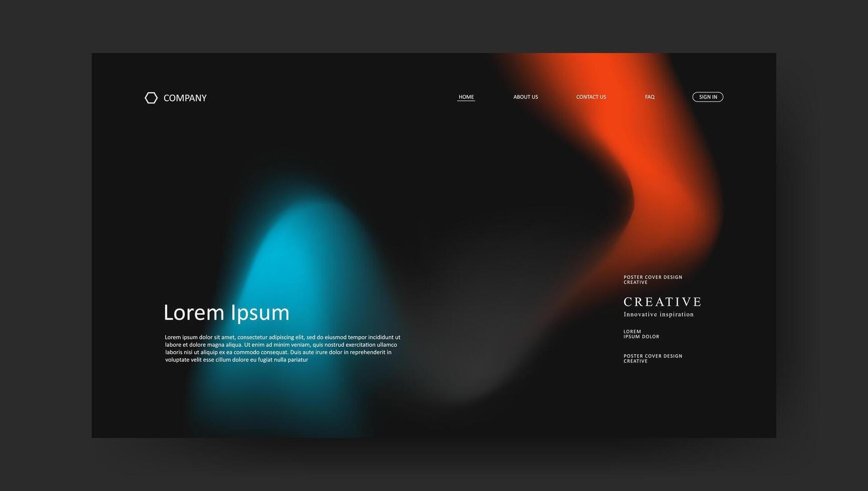 Abstract wave design of landing page. retro fluid gradient for webpage vector