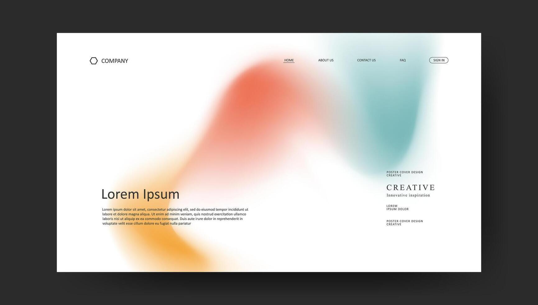 Abstract wave futuristic design of landing page. retro gradient webpage vector
