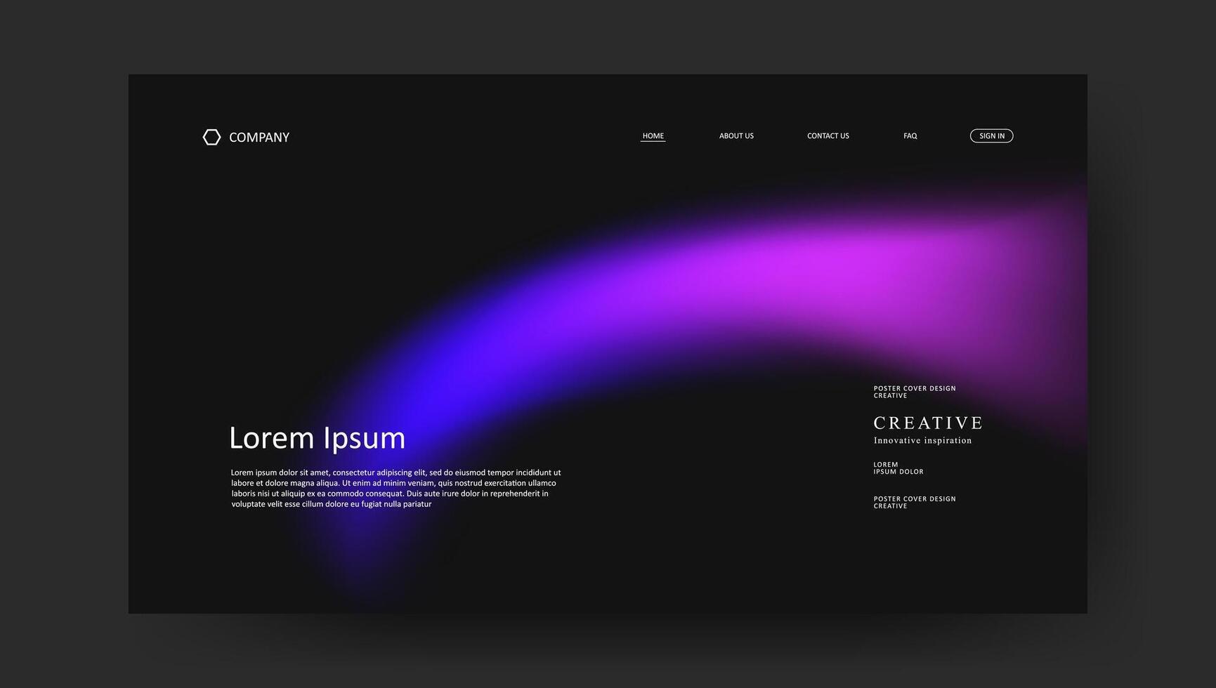 Abstract wave futuristic design of landing page. retro fluid gradient for webpage vector